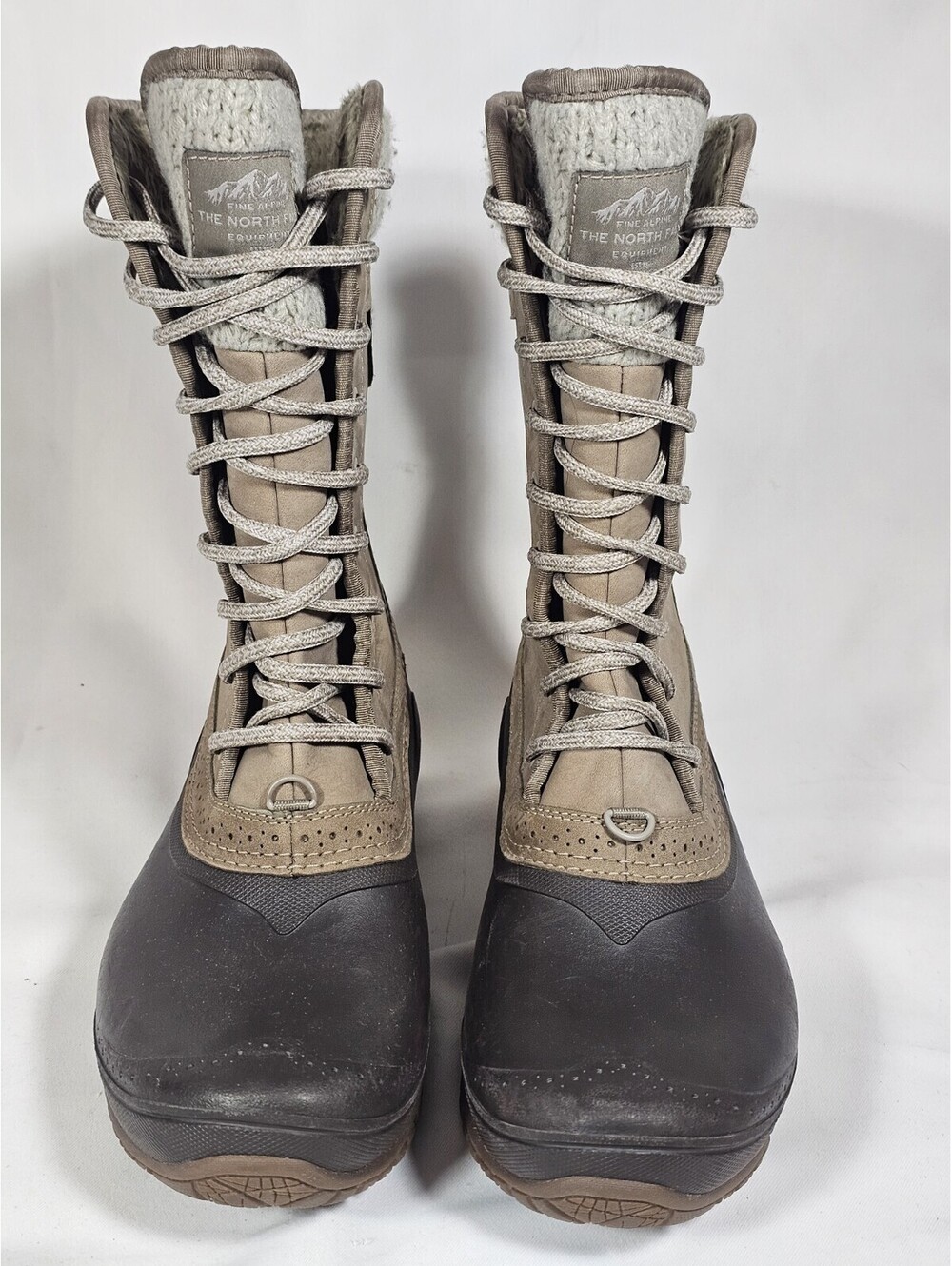 The North Face Tall Winter Snow Boots Women's  9.5 Brown Waterproof Primaloft